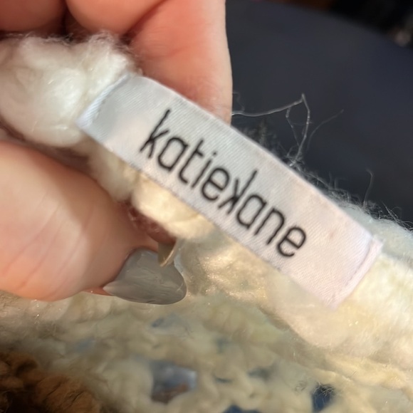 Katie Kane Cardigan Jacket Crochet Cropped Fun Funky Yarn Boho Size Large - Picture 6 of 9